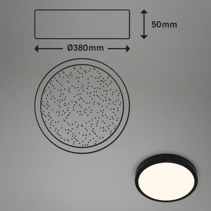 Briloner 3704-015 - LED Dimmelhető mennyezeti lámpa RUNA LED/22W/230V 2700-6500K fekete + távirányítás