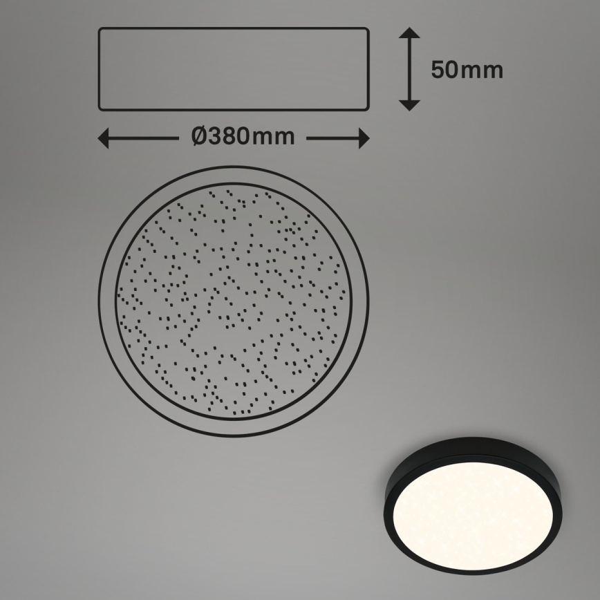 Briloner 3704-015 - LED Dimmelhető mennyezeti lámpa RUNA LED/22W/230V 2700-6500K fekete + távirányítás
