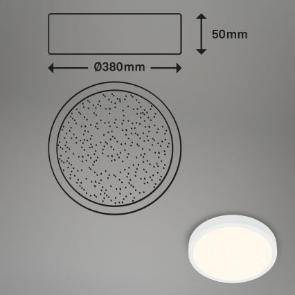 Briloner 3704-016 - LED Dimmelhető mennyezeti lámpa RUNA LED/22W/230V 2700-6500K fehér + távirányítás