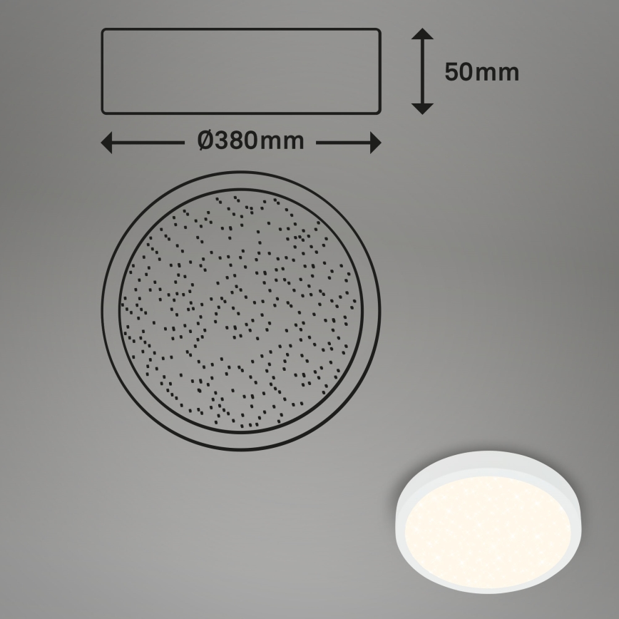 Briloner 3704-016 - LED Dimmelhető mennyezeti lámpa RUNA LED/22W/230V 2700-6500K fehér + távirányítás