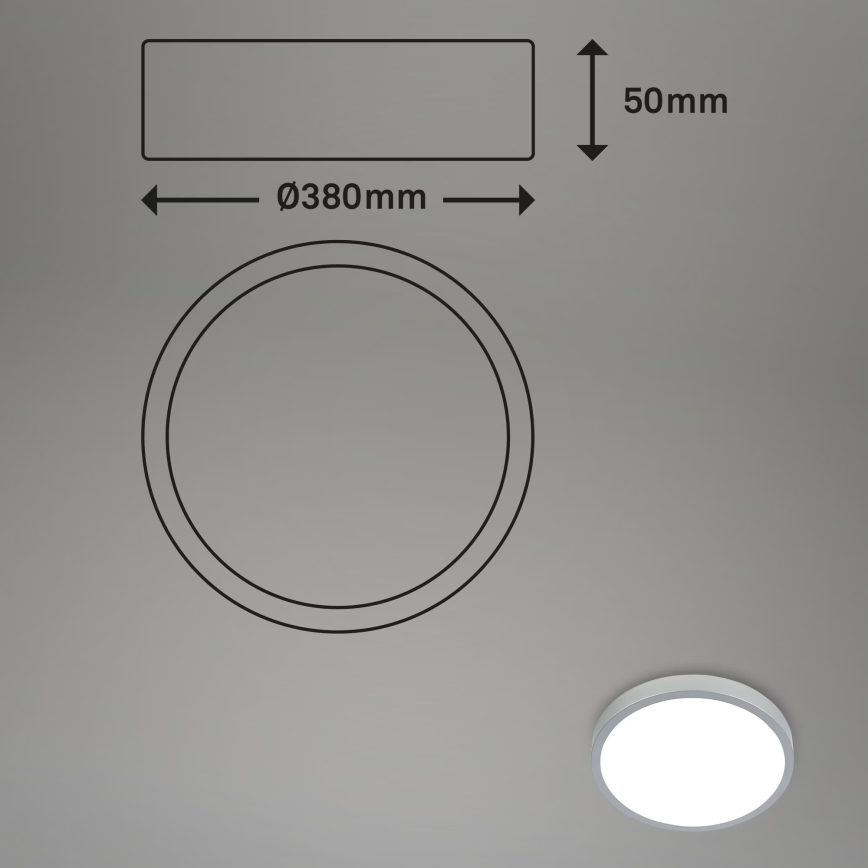 Briloner 3709-014 - LED RGBW Dimmelhető mennyezeti lámpa LED/22W/230V 4000K átm. 38 cm ezüst + távirányítás