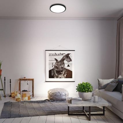 Briloner 3709-015 - LED RGBW Dimmelhető mennyezeti lámpa LED/22W/230V 4000K átm. 38 cm fekete + távirányítás