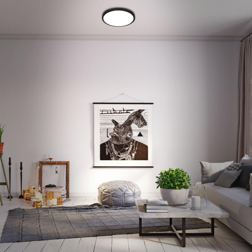 Briloner 3709-015 - LED RGBW Dimmelhető mennyezeti lámpa LED/22W/230V 4000K átm. 38 cm fekete + távirányítás