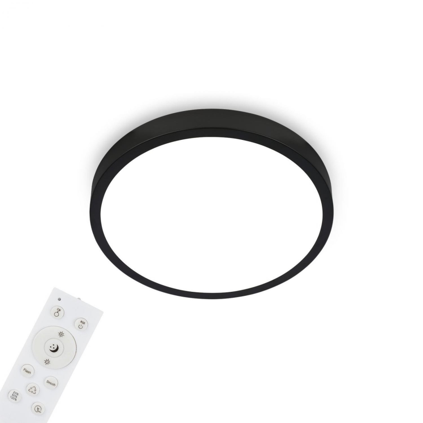 Briloner 3709-015 - LED RGBW Dimmelhető mennyezeti lámpa LED/22W/230V 4000K átm. 38 cm fekete + távirányítás