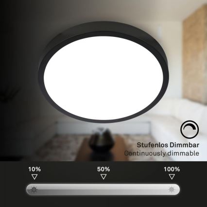 Briloner 3709-015 - LED RGBW Dimmelhető mennyezeti lámpa LED/22W/230V 4000K átm. 38 cm fekete + távirányítás