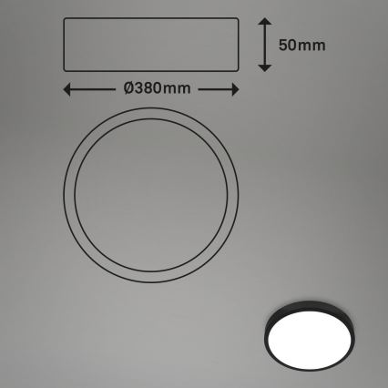 Briloner 3709-015 - LED RGBW Dimmelhető mennyezeti lámpa LED/22W/230V 4000K átm. 38 cm fekete + távirányítás