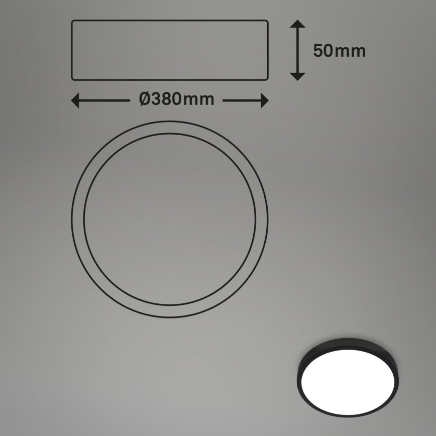 Briloner 3709-015 - LED RGBW Dimmelhető mennyezeti lámpa LED/22W/230V 4000K átm. 38 cm fekete + távirányítás