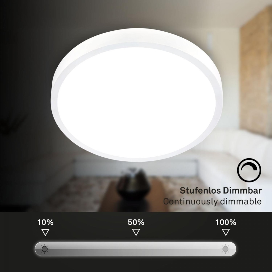 Briloner 3709-016 - LED RGBW Dimmelhető mennyezeti lámpa LED/22W/230V 4000K átm. 38 cm fehér + távirányítás