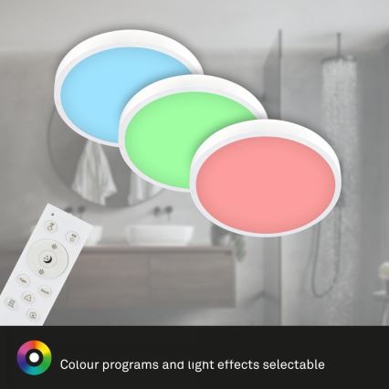 Briloner 3709-016 - LED RGBW Dimmelhető mennyezeti lámpa LED/22W/230V 4000K átm. 38 cm fehér + távirányítás