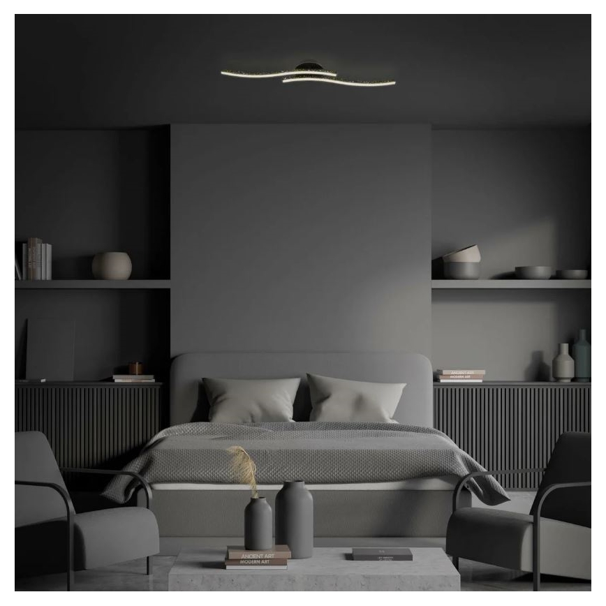 Briloner 3718-025 - LED Felületre szerelhető csillár REY 2xLED/6W/230V fekete
