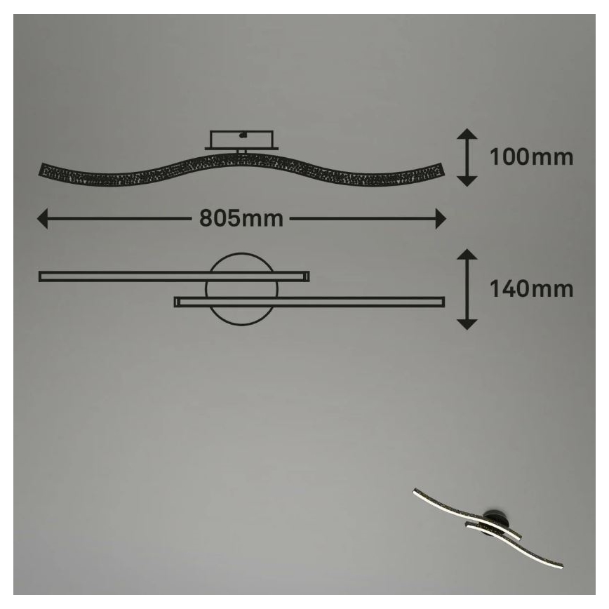 Briloner 3718-025 - LED Felületre szerelhető csillár REY 2xLED/6W/230V fekete