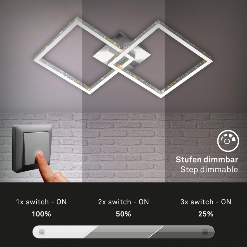 Briloner 3751-019 - LED Dimmelhető mennyezeti lámpa FRAME LED/20W/230V fényezett króm