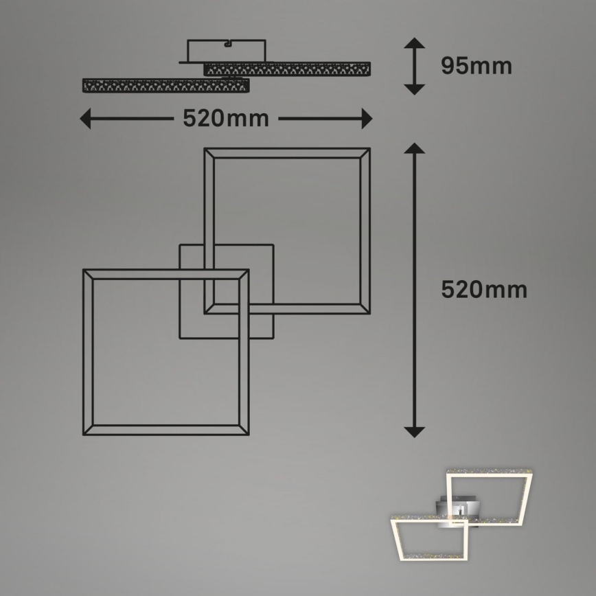 Briloner 3751-019 - LED Dimmelhető mennyezeti lámpa FRAME LED/20W/230V fényezett króm