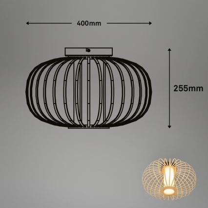 Briloner 3759011 - Mennyezeti lámpa 1xE27/10W/230V átm. 40 cm bambusz