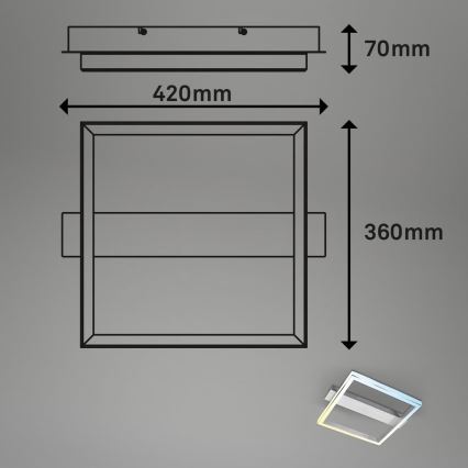 Briloner 3760-019 - LED fényerőszabályozható mennyezeti lámpatest FRAME LED/23W/230V 2700-6500K 42x36 cm + távirányító