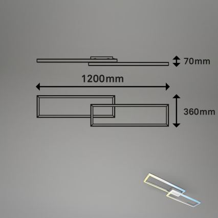 Briloner 3761019 - LED dimmelhető mennyezeti lámpa LED/45W/230V 2700-6500K matt króm + távirányító