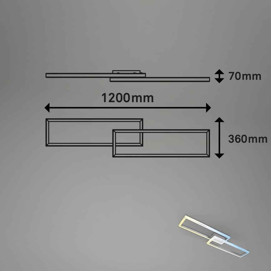 Briloner 3761019 - LED dimmelhető mennyezeti lámpa LED/45W/230V 2700-6500K matt króm + távirányító