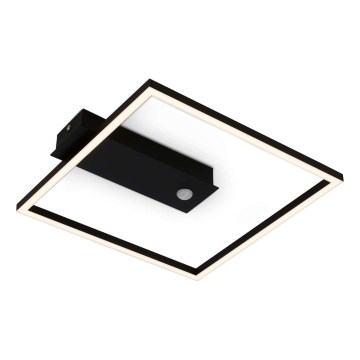 Briloner 3770-015 - FRAME mennyezeti lámpatest mozgás- és alkonyérzékelővel LED/14W/230V 3000K 30x32 cm fekete