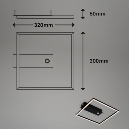 Briloner 3770-015 - FRAME mennyezeti lámpatest mozgás- és alkonyérzékelővel LED/14W/230V 3000K 30x32 cm fekete
