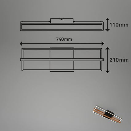 Briloner 3777-015 - LED mennyezeti lámpatest FRAME LED/21W/230V 3000K fekete