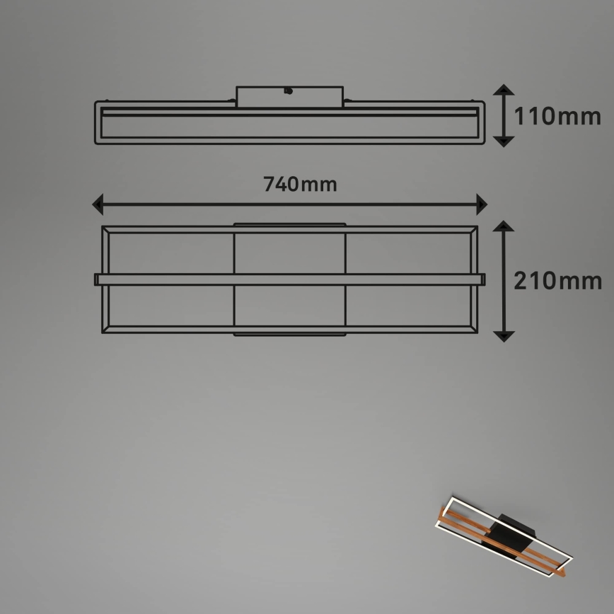 Briloner 3777-015 - LED mennyezeti lámpatest FRAME LED/21W/230V 3000K fekete