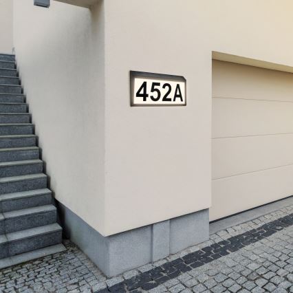 Briloner 3797015 - LED napelemes házszám LED/0,5W/1,2V 1200 mAh IP44