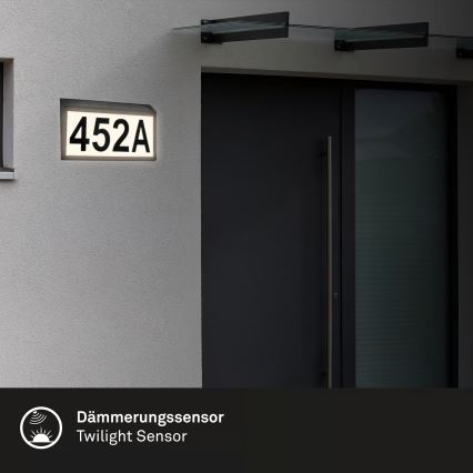 Briloner 3797015 - LED napelemes házszám LED/0,5W/1,2V 1200 mAh IP44