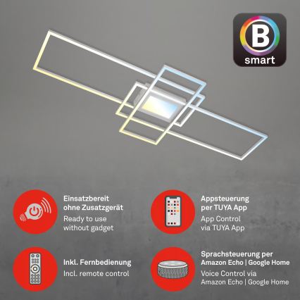 Briloner 3812019 - LED fényerőszabályozható mennyezeti lámpa RAM LED/56W/230V Wi-Fi Tuya 111x42 cm + távirányító