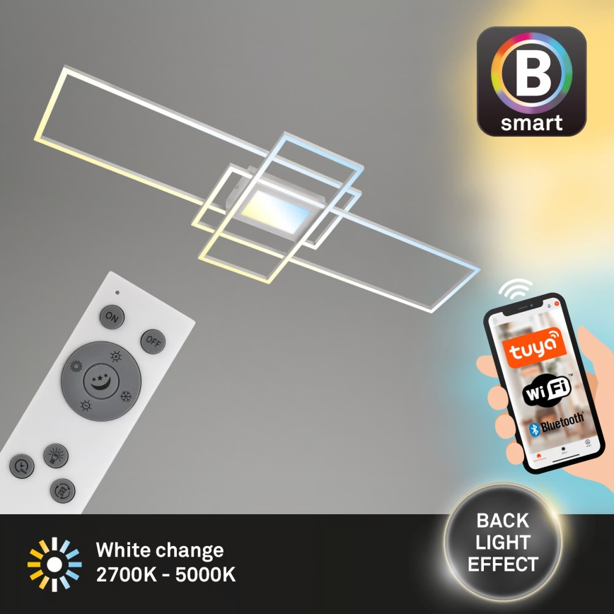 Briloner 3812019 - LED fényerőszabályozható mennyezeti lámpa RAM LED/56W/230V Wi-Fi Tuya 111x42 cm + távirányító