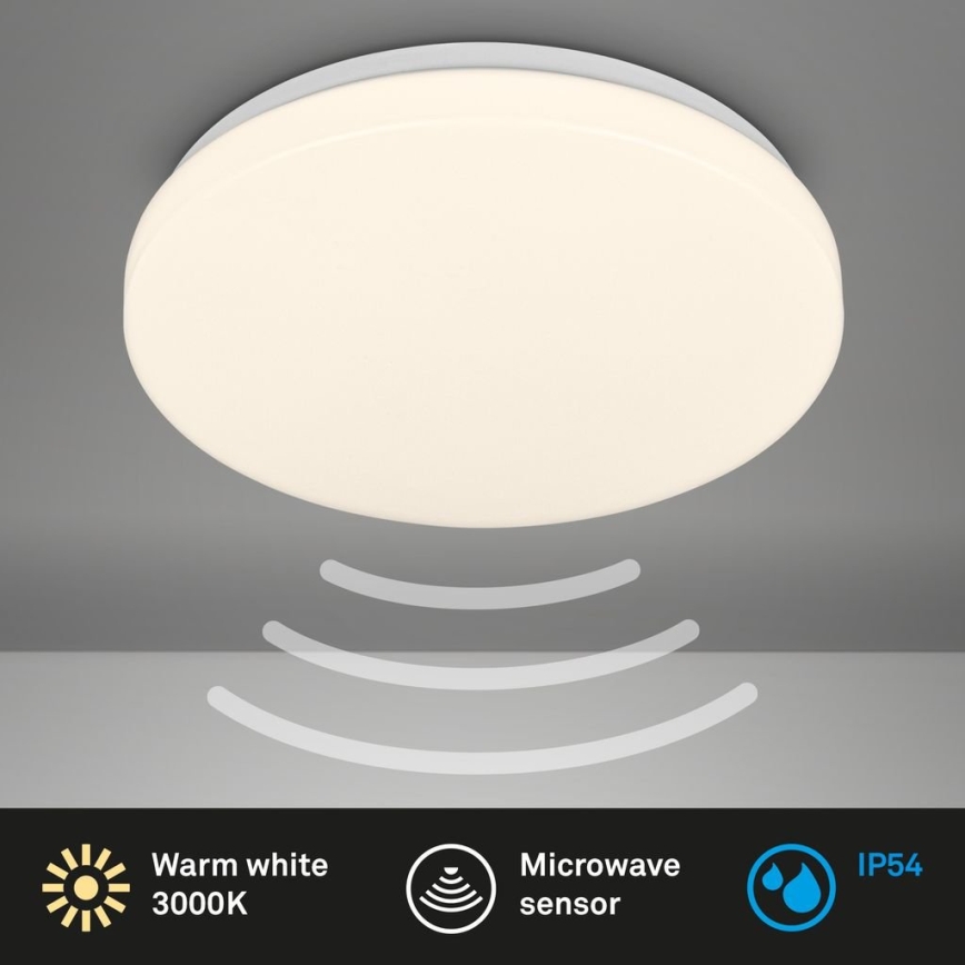 Briloner 3827-016 - LED fürdőszobai mennyezeti lámpatest érzékelő WALK LED/13W/230V IP54 átm. 27 cm fehér