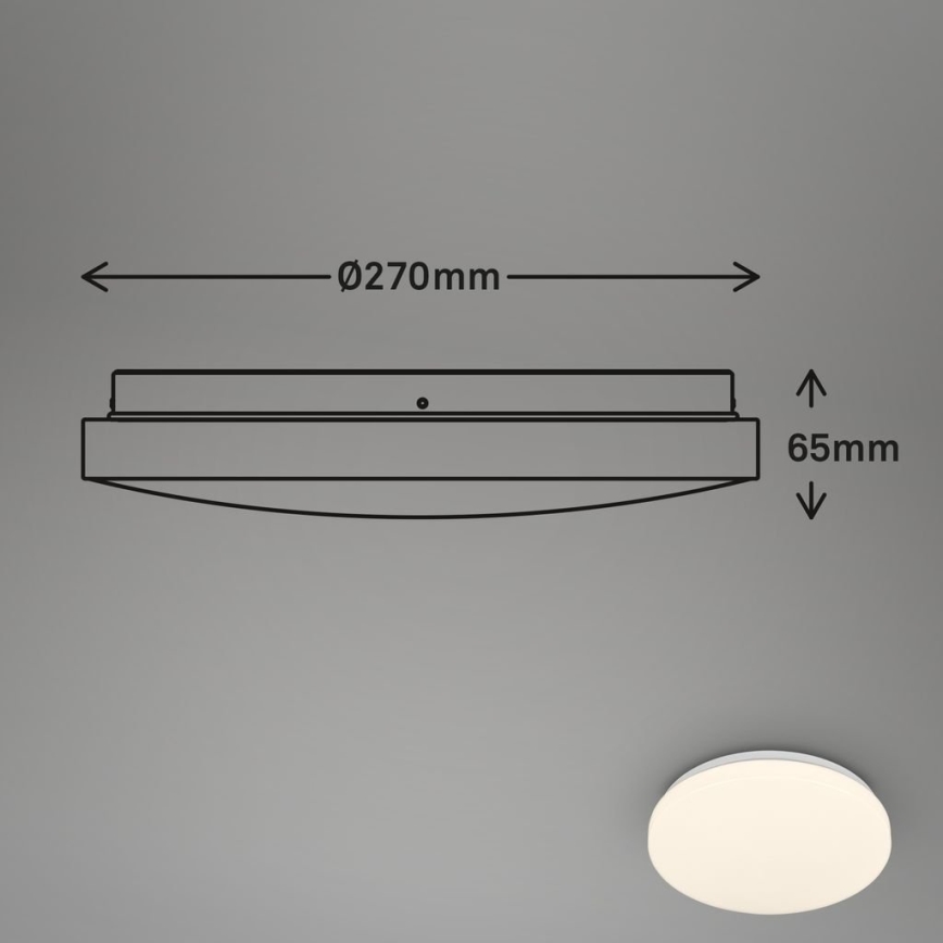 Briloner 3827-016 - LED fürdőszobai mennyezeti lámpatest érzékelő WALK LED/13W/230V IP54 átm. 27 cm fehér