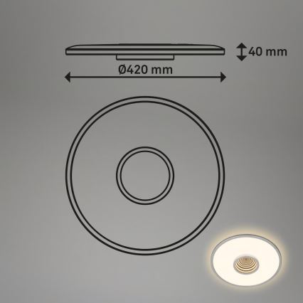 Briloner 3847014 - TORO LED mennyezeti lámpatest LED/18W/230V Ø 42 cm matt króm