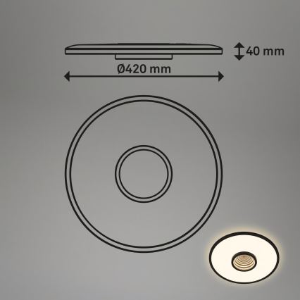 Briloner 3847015 - TORO LED mennyezeti lámpatest LED/18W/230V Ø 42 cm fekete