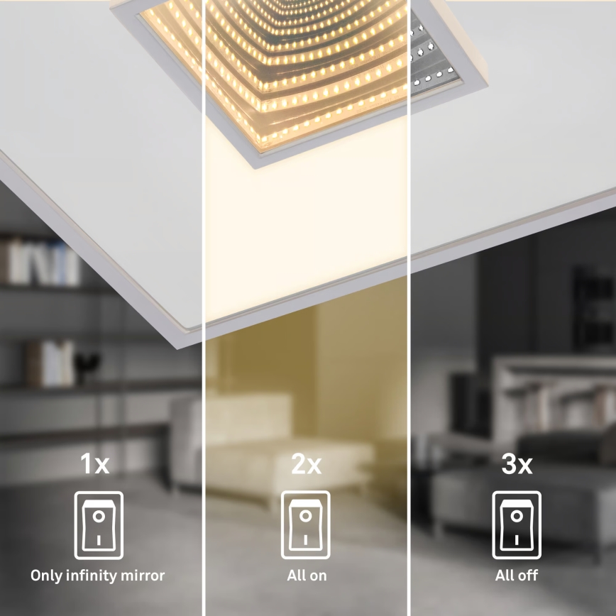 Briloner 3848014 - LED mennyezeti lámpa TORO LED/18W/230V 42x42 cm matt króm