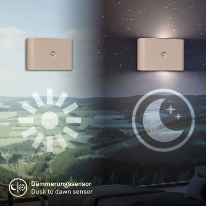Briloner 3878011 - CHAT tölthető LED fali lámpa mozgás- és alkonyatérzékelővel LED/3W/5V 2000 mAh bézs