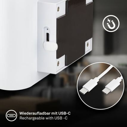 Briloner 3878016 - LED újratölthető fali lámpa mozgás- és alkonyatérzékelővel CHAT LED/3W/5V 2000 mAh fehér