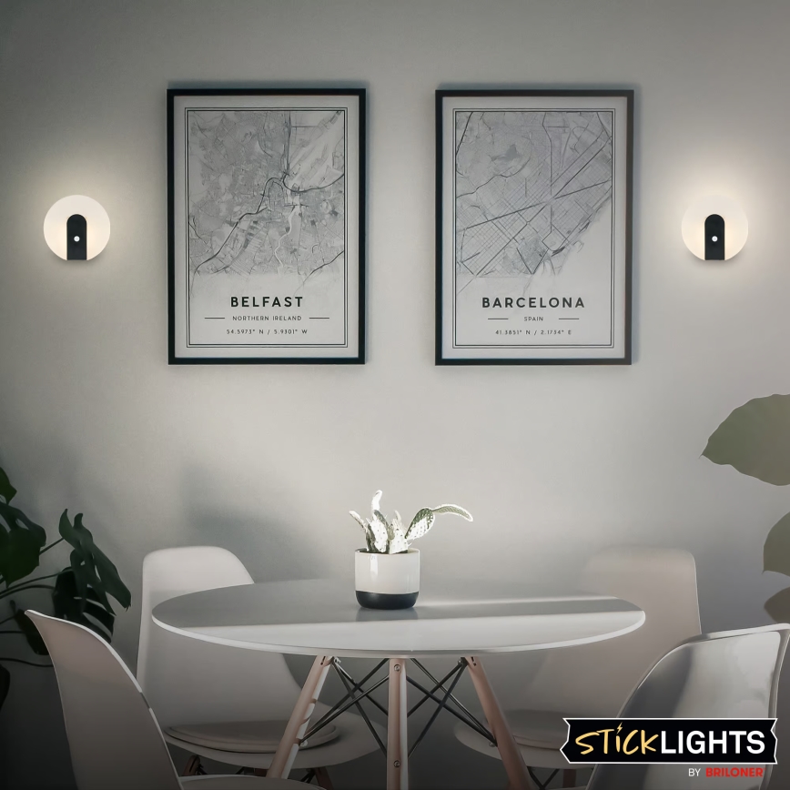 Briloner 3889015 - Tölthető LED fali lámpa mozgás- és alkonyérzékelővel TARO LED / 2,5 W / 5 V, 1800 mAh fekete