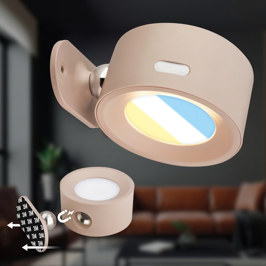 Briloner 3896011 - Dimmelhető, újratölthető LED-es fali lámpa TARI LED/1,6W/5V 1500 mAh, bézs