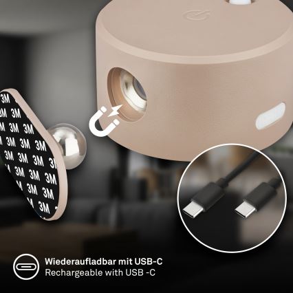Briloner 3896011 - Dimmelhető, újratölthető LED-es fali lámpa TARI LED/1,6W/5V 1500 mAh, bézs