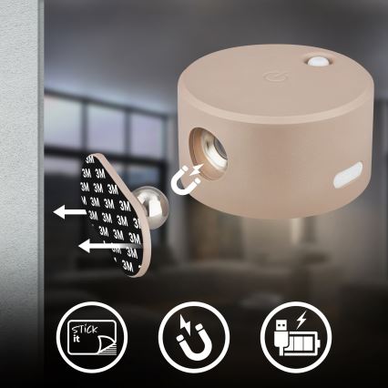 Briloner 3896011 - Dimmelhető, újratölthető LED-es fali lámpa TARI LED/1,6W/5V 1500 mAh, bézs