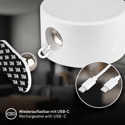 Briloner 3896016 - LED fényerőszabályozható újratölthető fali lámpa TARI LED/1,6W/5V 1500 mAh fehér