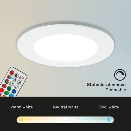 Briloner - 3 darabos RGBW LED szett, szabályozható fürdőszobai beépíthető lámpa LED/4,8W/230V 3000-6500K IP65 + távirányító