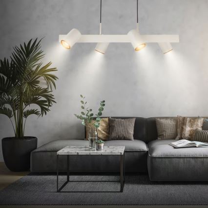 Briloner 4058044 - ERA kábeles függeszték 4xGU10/10W/230V krémszínű