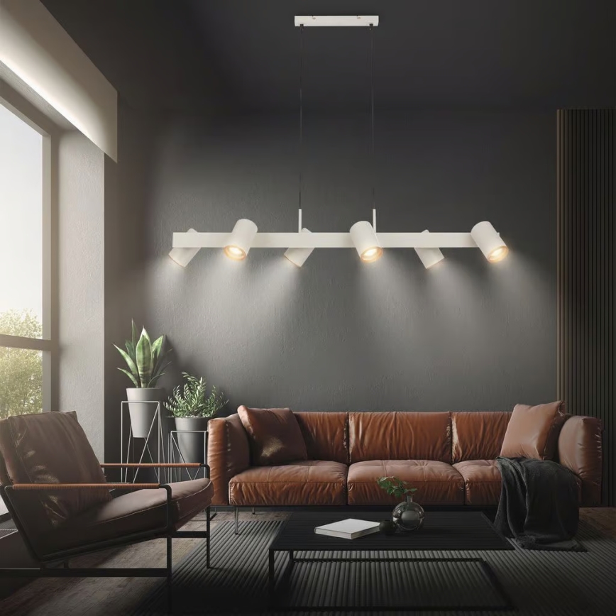 Briloner 4058064 - ERA zsinóros függeszték 6xGU10/10W/230V krémszínű