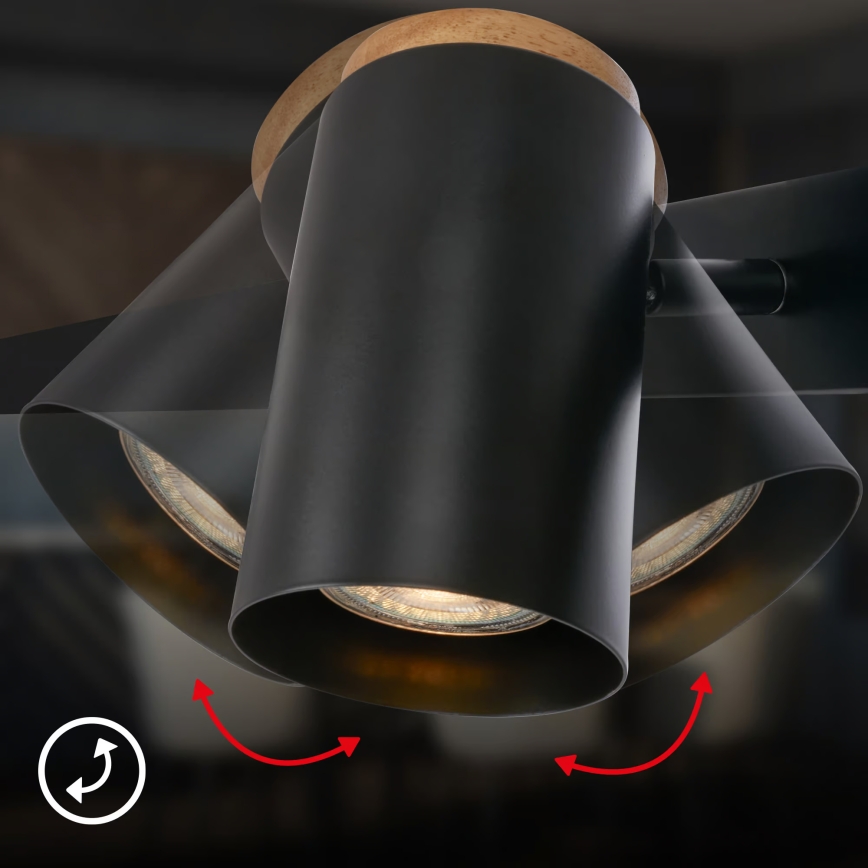 Briloner 4059065 - ERA kábeles csillár 6xGU10/10W/230V fekete