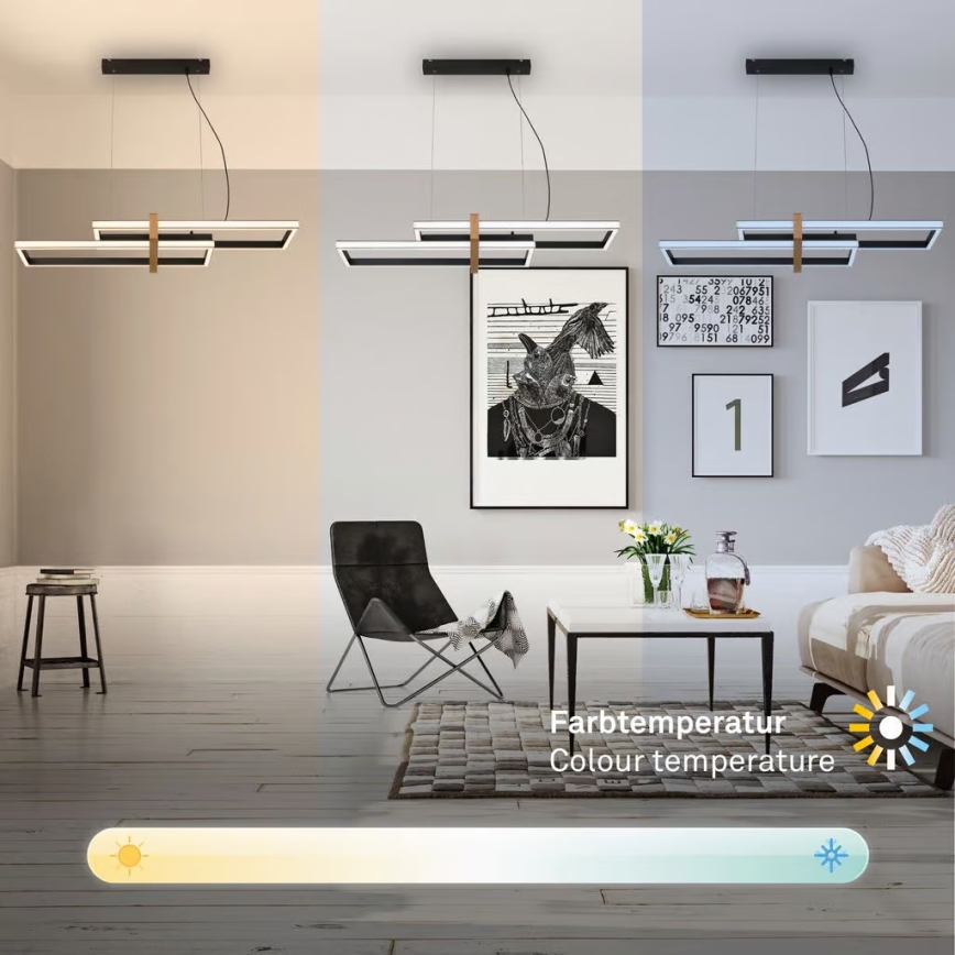 Briloner 4768015 - LED fényerőszabályozható függőlámpa kábelen LED/44W/230V 2700-6500K 100 cm + távirányító