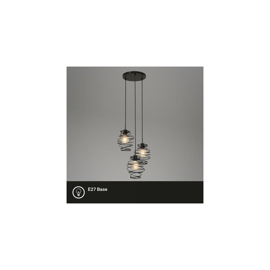 Briloner 4870-035 - Kábelen függő csillár, 3x E27/60W/230V