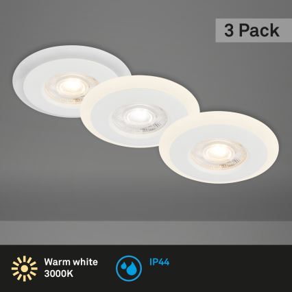 Briloner 7039036 - 3 darabos LED fürdőszobai beépíthető mennyezeti lámpatest LED/5W/230V IP44 fehér