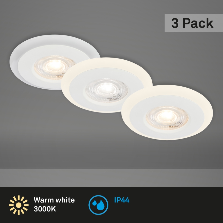 Briloner 7039036 - 3 darabos LED fürdőszobai beépíthető mennyezeti lámpatest LED/5W/230V IP44 fehér