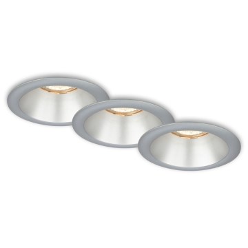 Briloner 7042-034 - KÉSZLET 3x Fürdőszobai beépíthető lámpa 1xGU10/9W/230V IP23 ezüst